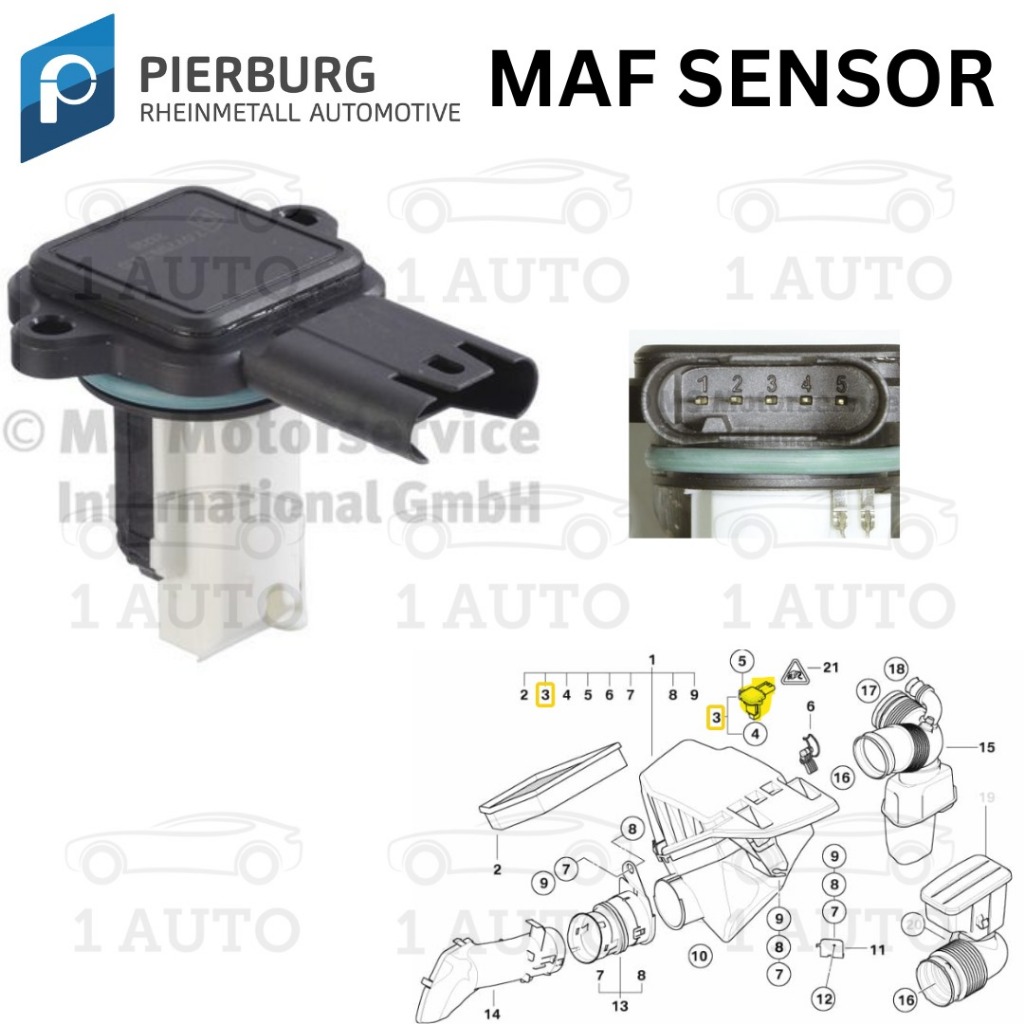 PIERBURG GERMANY MAF SENSOR BMW E60 M54 N52 ENGINE E90 N52 Z4 E86 E66 730Li