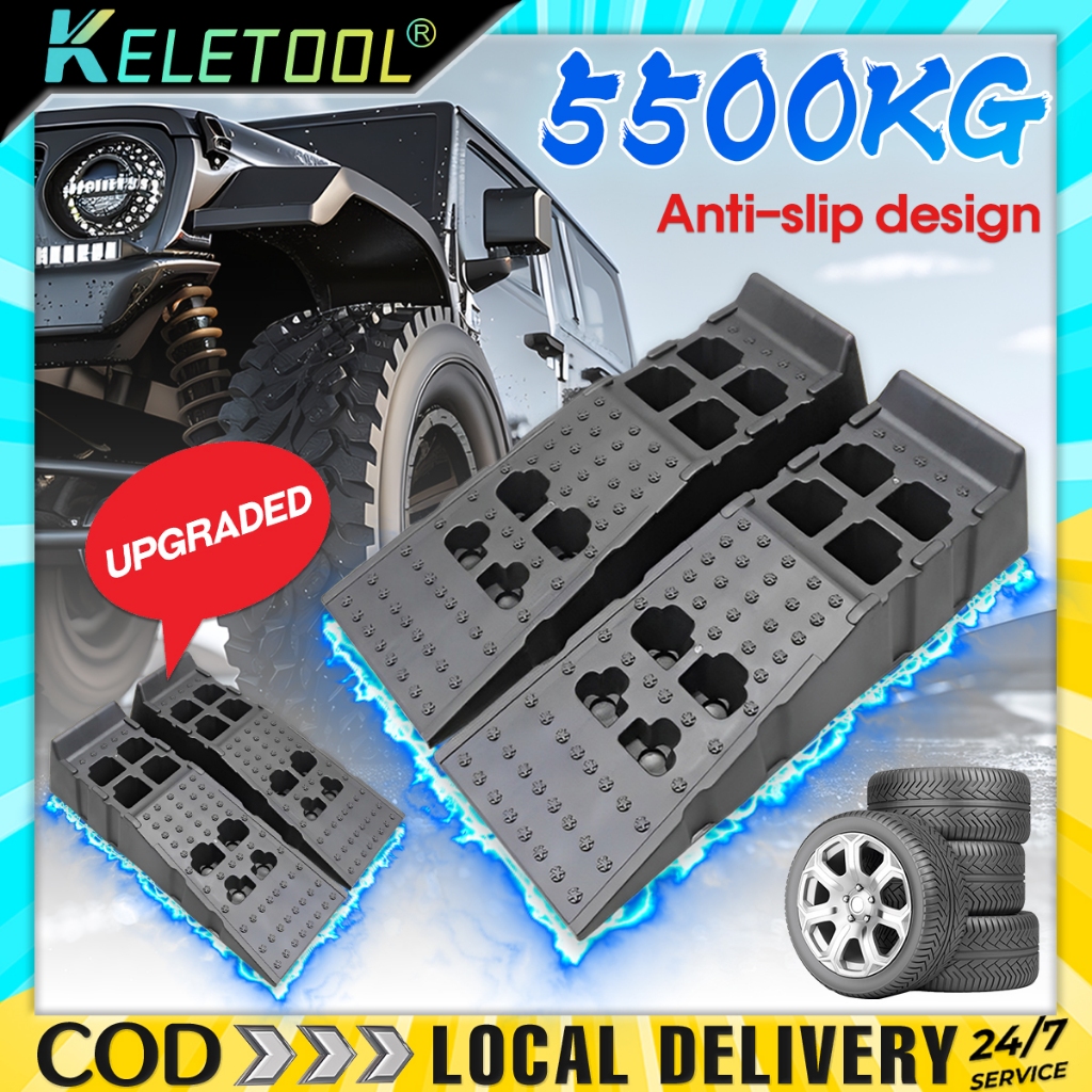 รถลาด Heavy Duty พลาสติกทนทานรถ Ramp รถรถบรรทุกเกณฑ์ Ramp Kit การบํารุงรักษารถ Ramp 5500KG