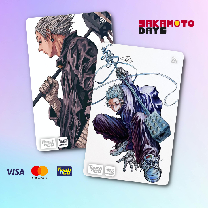 GAKU SAKAMOTO DAYS TNG - TOUCH N GO STICKER CARD / ฝาครอบสติ๊กเกอร์ ATM ใหม่, การ์ด TNG, การ์ด ATM