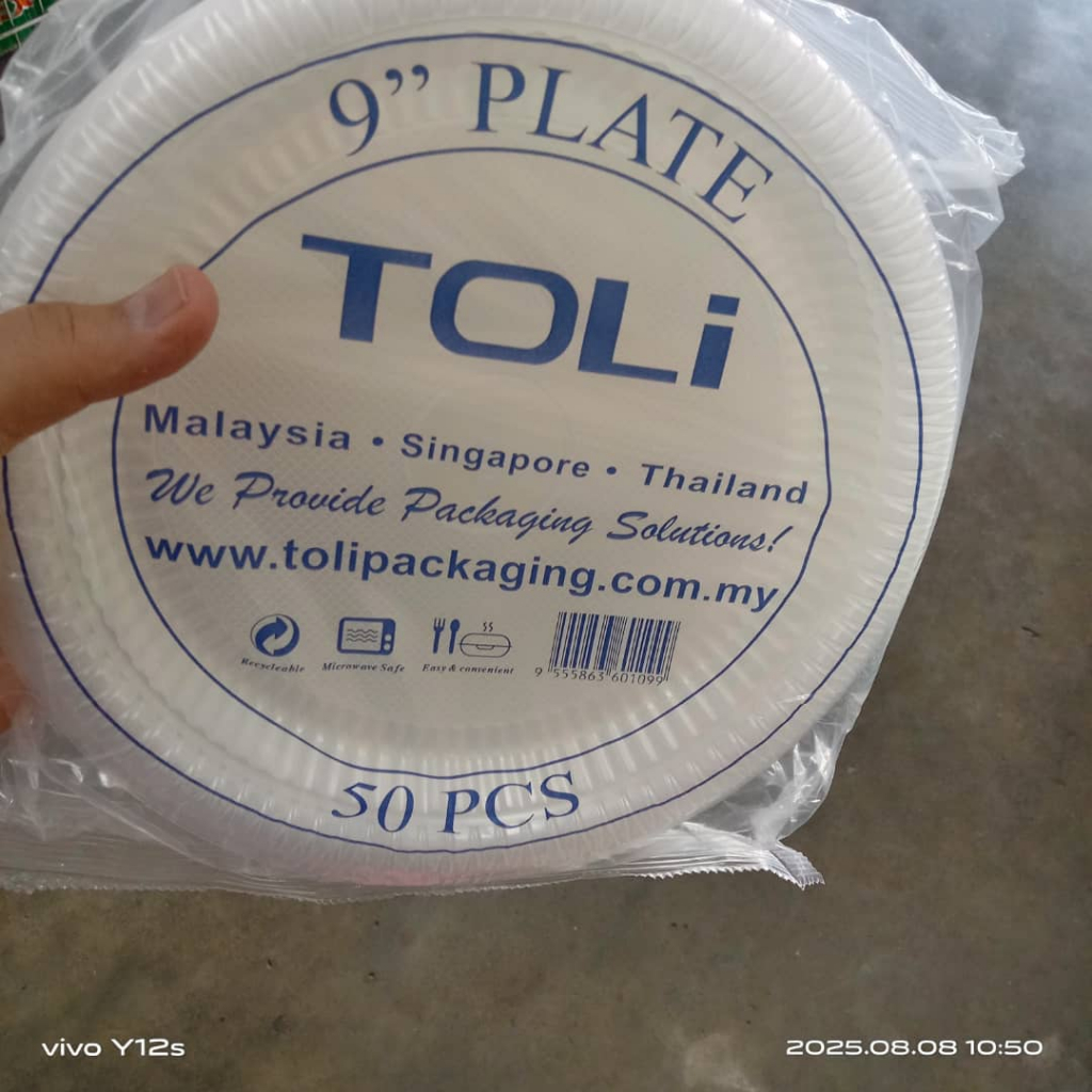 PP PLASTIK PLATE 9 inci - 50 ชิ้น