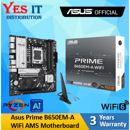 Asus Prime B650EM-A WiFi AM5 / B650M-A WiFi II m-ATX AMD ซ็อกเก็ต AM5 เมนบอร์ด