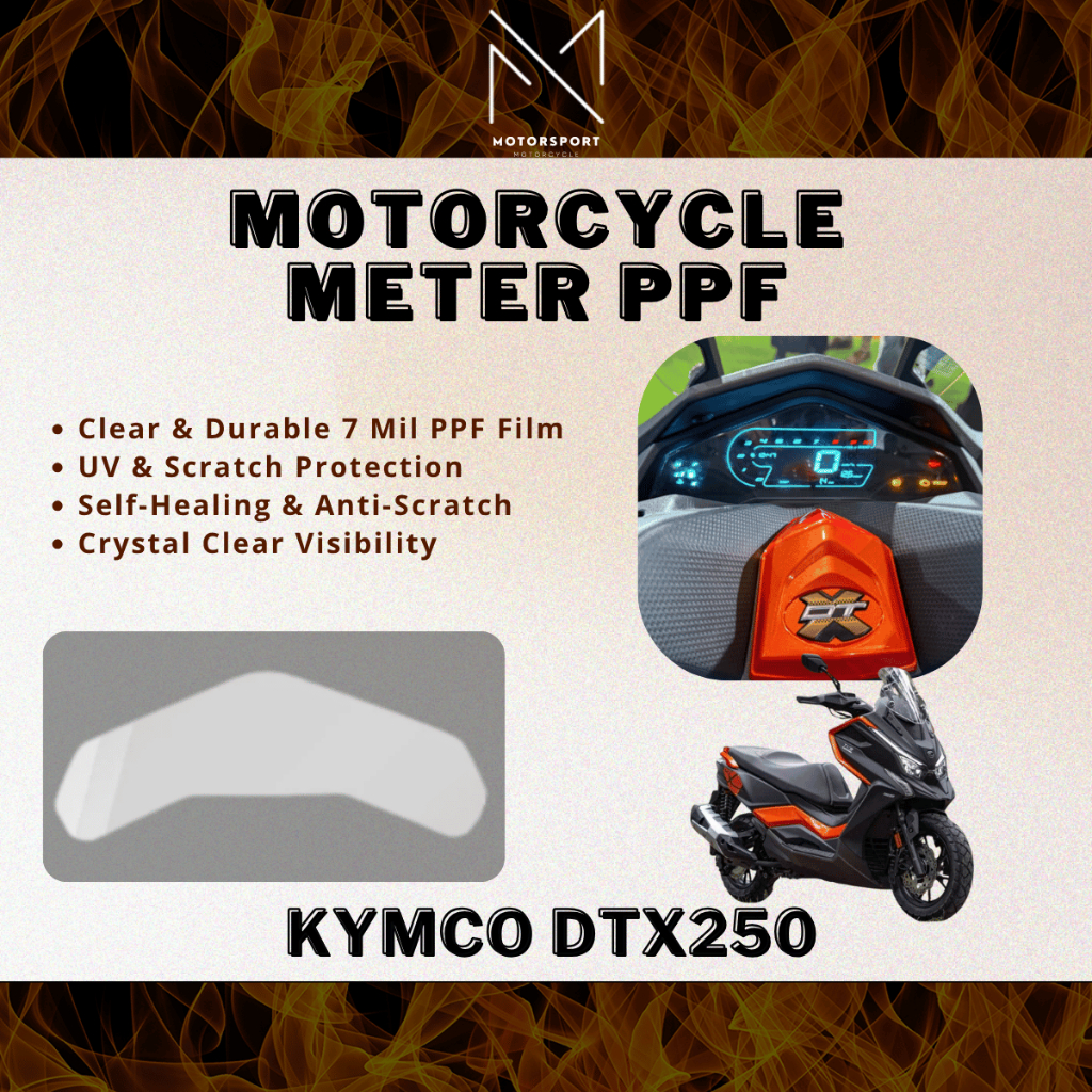 KYMCO DTX 250 SCREEN PROTECTOR KYMCO DTX 250 COVER TINTED CLEAR PPF 7MIL TPU สติ๊กเกอร์สําหรับ DTX25
