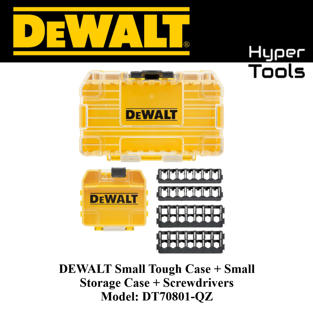 DEWALT เคส Small Tough + กล่องเก็บของขนาดเล็ก + ไขควง - รุ่น: DT70801-QZ