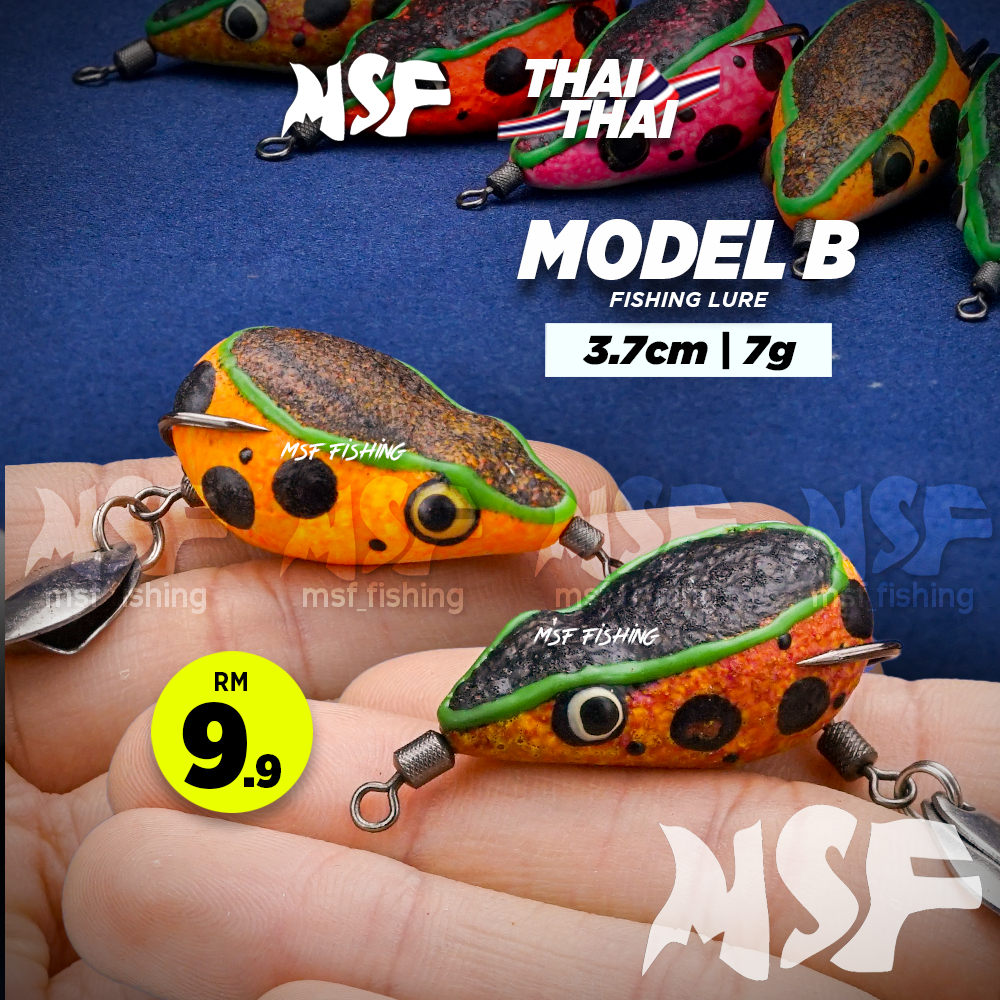 [MSF] Thai Thai Thai Model B Soft Frog 3.7cm 7g Katak Tiruan Casting Haruan Toman Fishing Lure