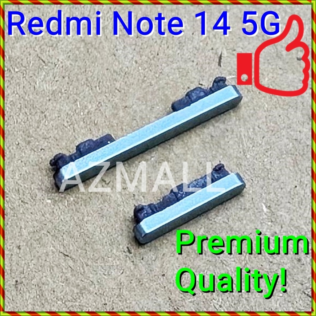 (2 สี) ชุดปุ่มด้านข้างปริมาณพลังงานเปิด/ปิดใหม่สําหรับ XIAOMl Redmi Note 14 5G / 24094RAD4G BLUE