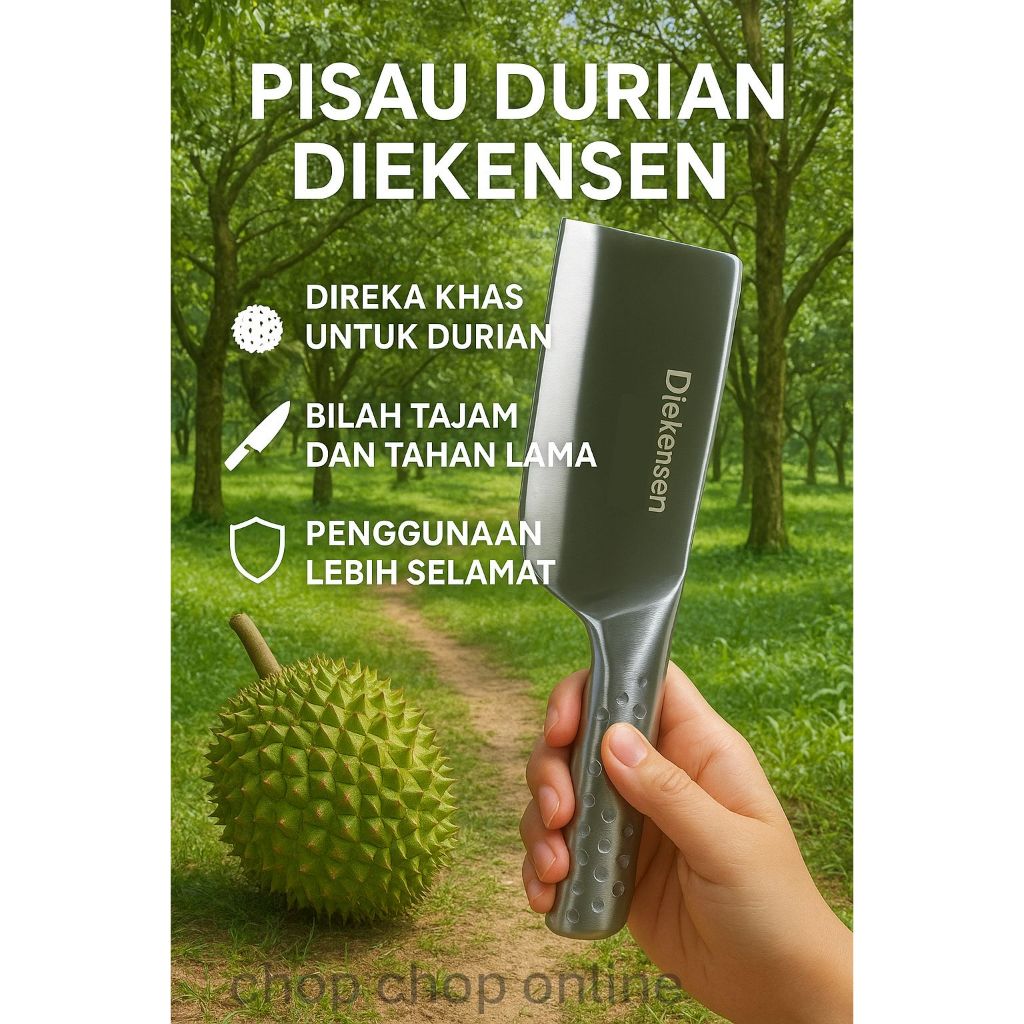 มีด Diekensen เปิดทุเรียน ใบมีดคมกันลื่น ทุเรียนแนะนําพิเศษ (DUK125-6)