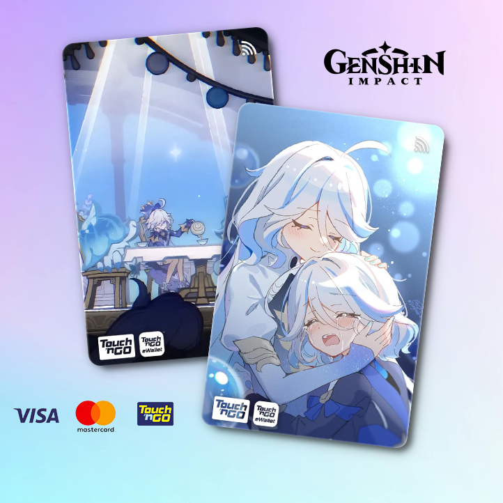 FURINA AND FOCALORS GENSHIN IMPACT TNG -TOUCH N GO STICKER CARD / ฝาครอบสติ๊กเกอร์ ATM ใหม่, การ์ด T