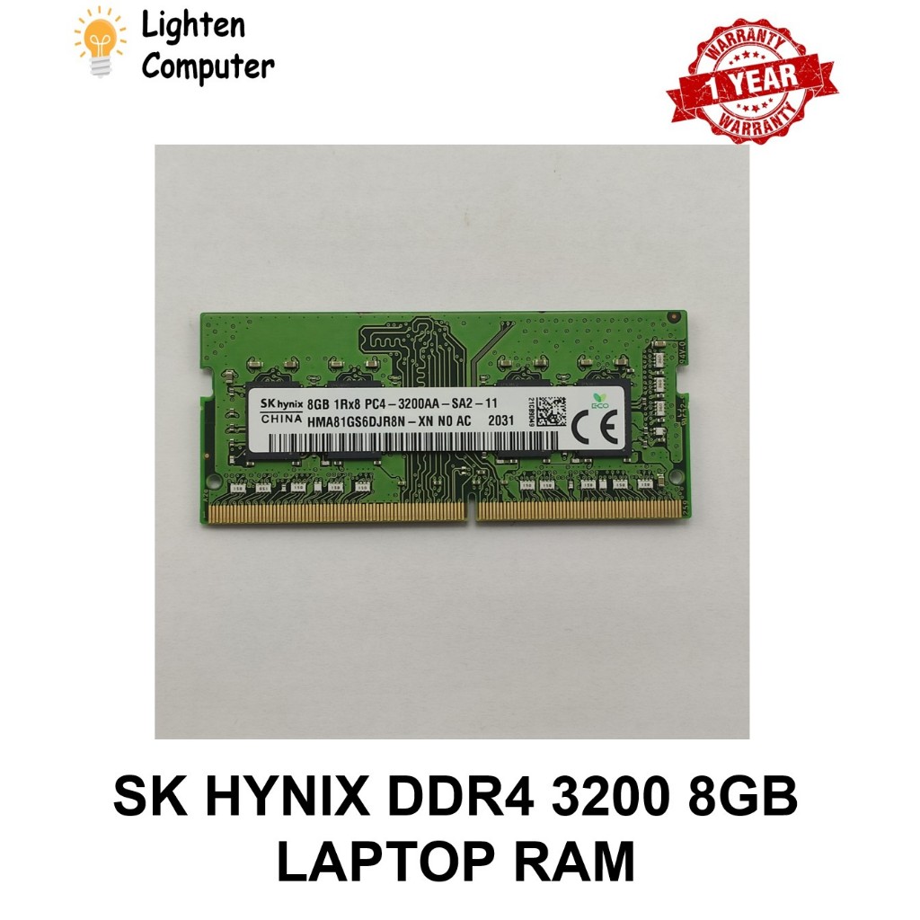 USED SK HYNIX DDR4 3200Mhz 8GB | พีซี4 3200 | แรมแล็ปท็อป | SODIMM RAM