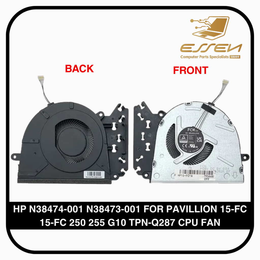 HP N38474-001 N38473-001 สําหรับ PAVILLION 15-FC 15-FC 250 255 G10 TPN-Q287 พัดลม CPU