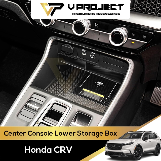 Honda CR-V CRV RS 2023 - 2025 ตกแต่งภายในคอนโซลกลางกล่องเก็บของล่าง V โครงการอุปกรณ์เสริมในรถยนต์