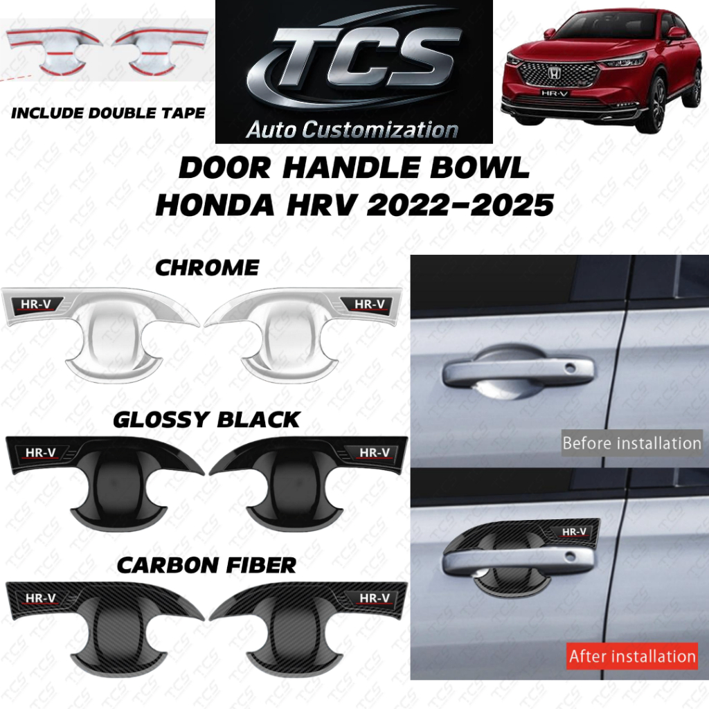TCS HONDA HRV 2022-2025 รถประตูมือจับฝาครอบฝาครอบ GARNISH อุปกรณ์เสริม
