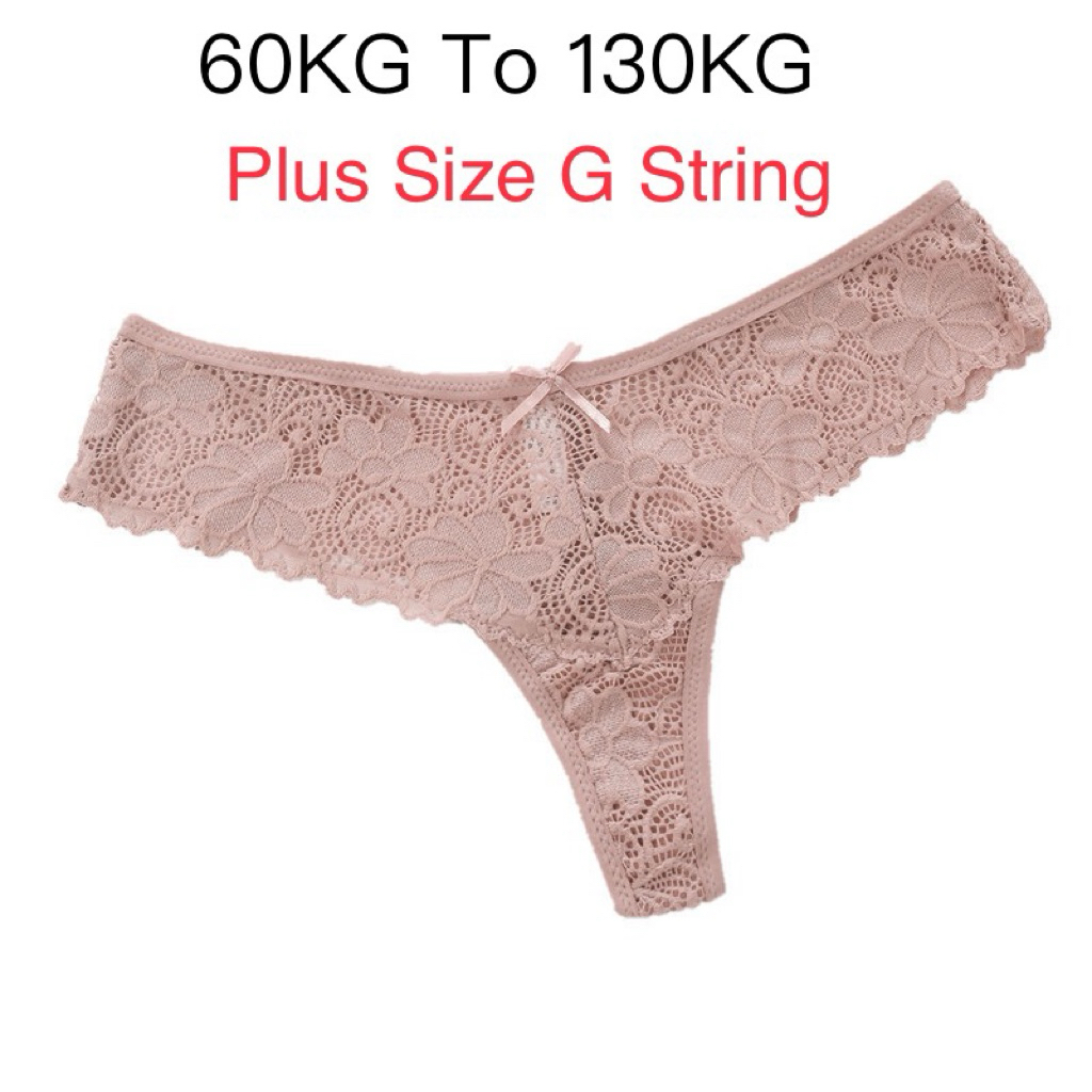 Plus Size Lace G-String เซ็กซี่กางเกงระบายอากาศ 60-130KG Psn P42