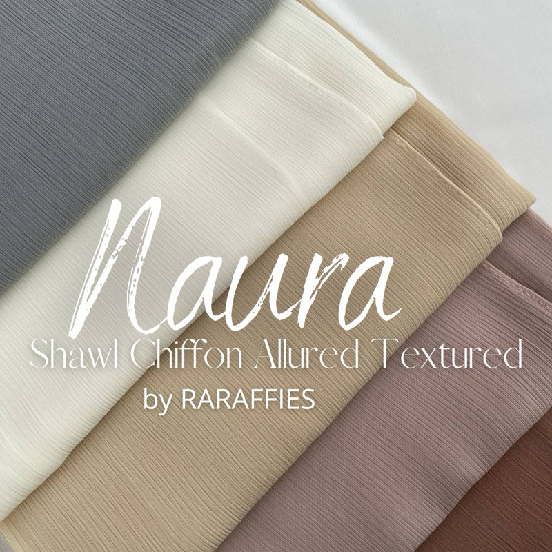NAURA CHIFON ALLURE TEXTURED SHAWL MUNA SHAWL MONA SHAWL OMBRA CRINKLED CHIFON SHAWL