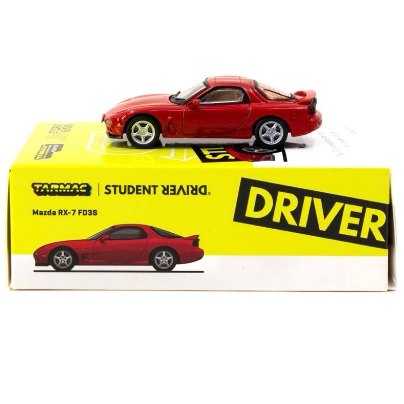 J COLLECTION X TARMAC WORKS X STUDENT DRIVER 1/64 MAZDA RX-7 FD3S สีแดง