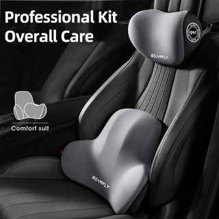 🔥READY STOCK🔥 SOARFLY Car Neck Pillow Headrest Cushions Waist Pillow Universal Car Neck Pillow Interior Accessories