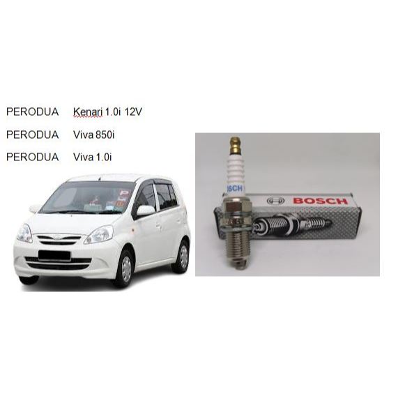 หัวเทียน Bosch FR8DCX+ (K6CT0R) หัวเทียน Perodua Viva, หัวเทียน Kenari หัวเทียน Hyundai