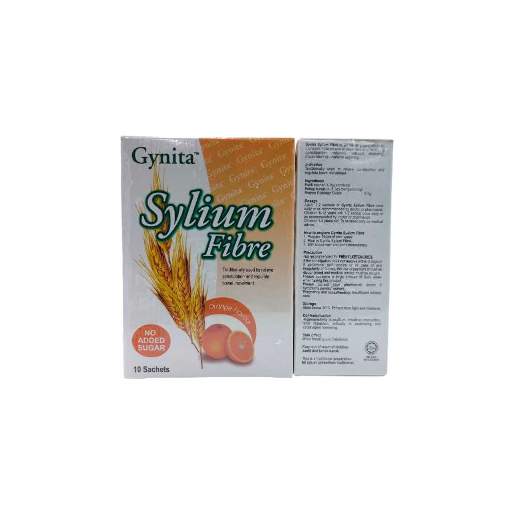 Gynita Sylium Fibre 10s/กล่อง [ปราศจากน้ําตาลและรสส้ม psylium hush powder]