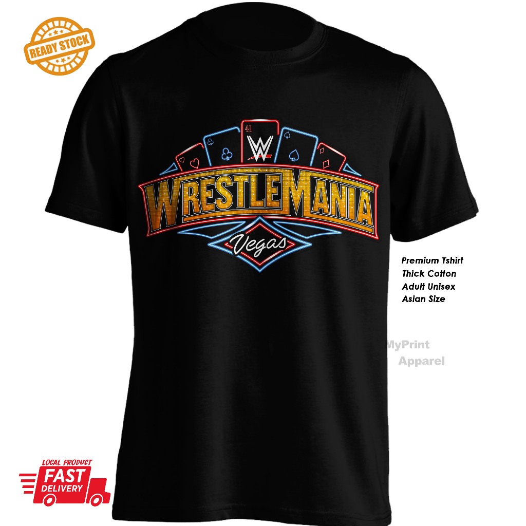 เสื้อยืดผ้าฝ้ายมวยปล้ํา WrestleMania 41 2025