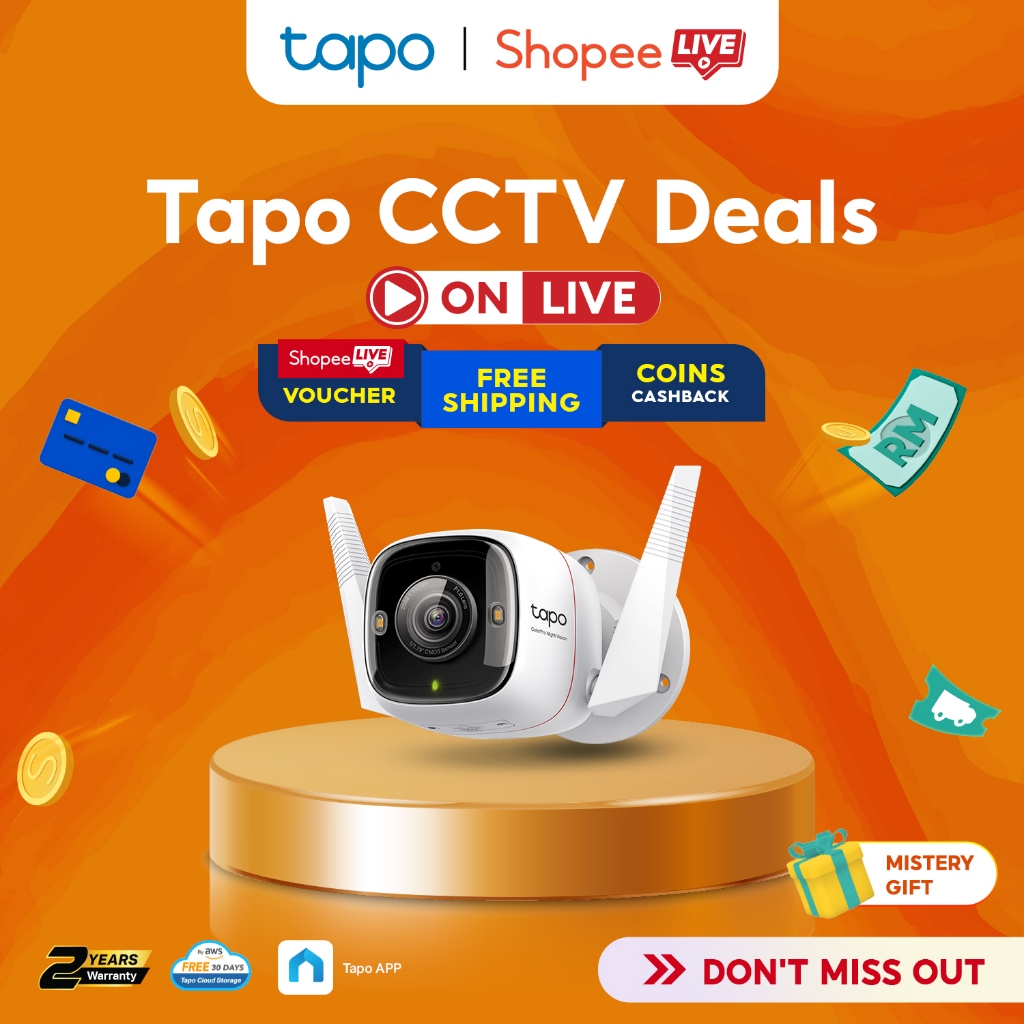 [ Watch Live & Grab Deal ] TP-Link Outdoor Tapo C325WB 2K QHD 4MP Color Pro Night Vision IP66 กล้องว