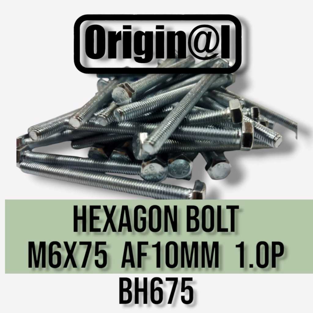 BOLT HEXAGON HEXAGON SCREW M6X75 BH675 AF10 1.0P