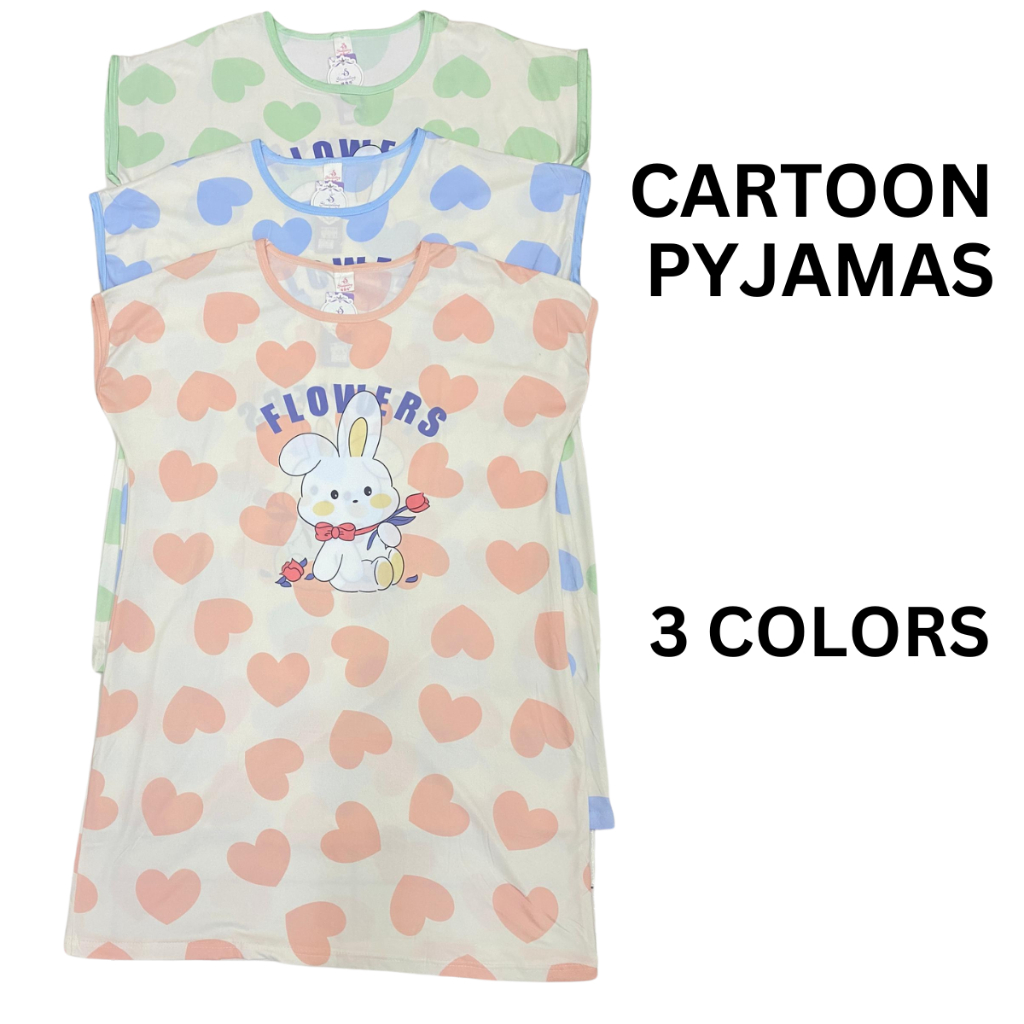 ผู้หญิงชุดนอน PAJAMAS DRESS BTH06/19 ชุดนอนฟรีไซส์ชุดนอนแขนสั้น Baju Tidur Perempuan Night Dresses 女