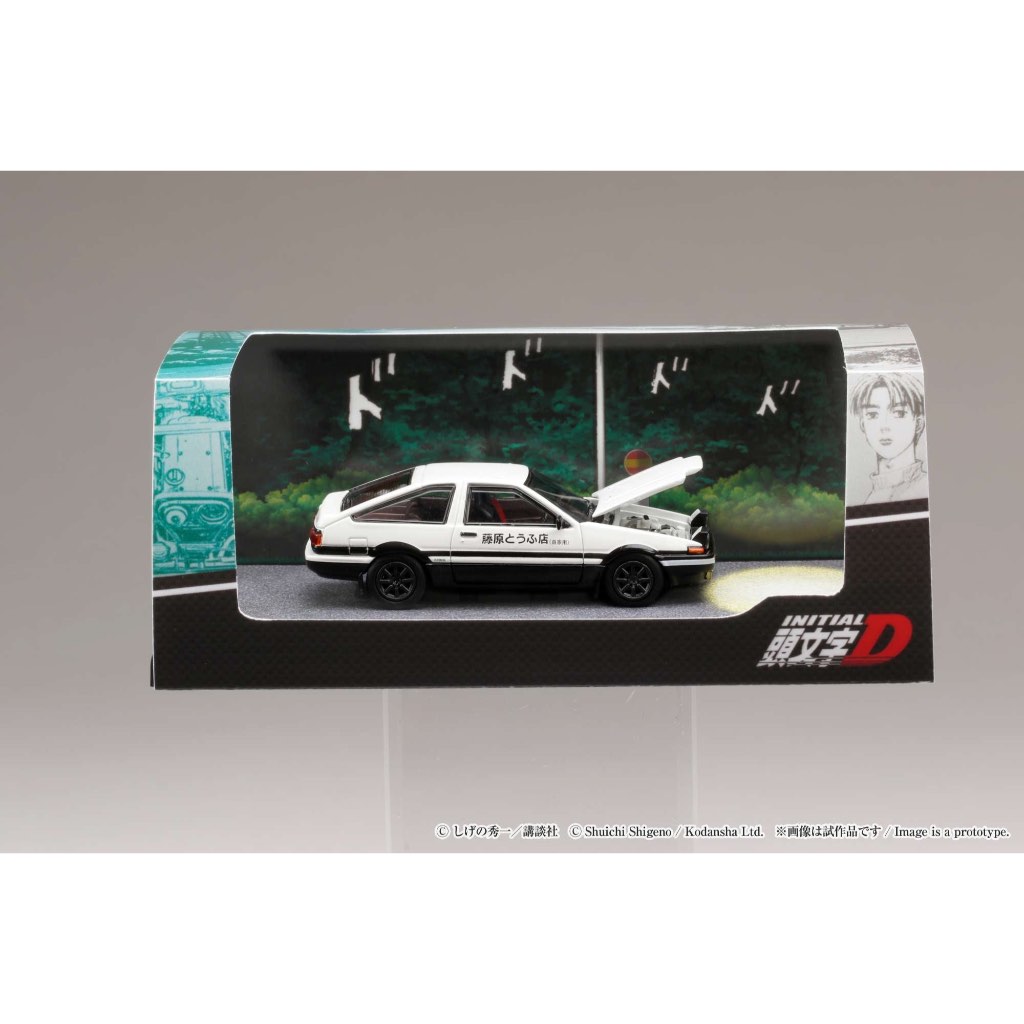 HOBBY JAPAN 1/64 HJ641052DC TOYOTA SPRINTER TRUENO GT APEX AE86 / INITIAL D ENGINE MOUNTED MODEL WIT