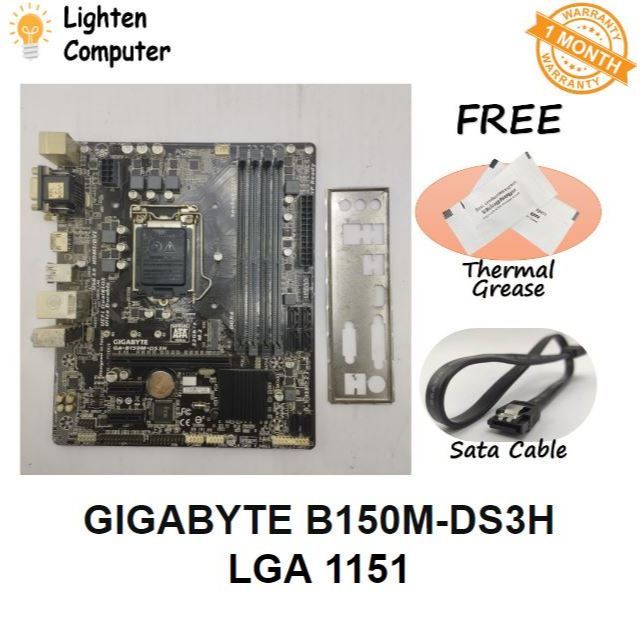 เมนบอร์ดมือสอง GIGABYTE B150M-DS3H / B150M-D3H เมนบอร์ด B150 LGA 1151 6th, 7th Gen Intel mATX micro 