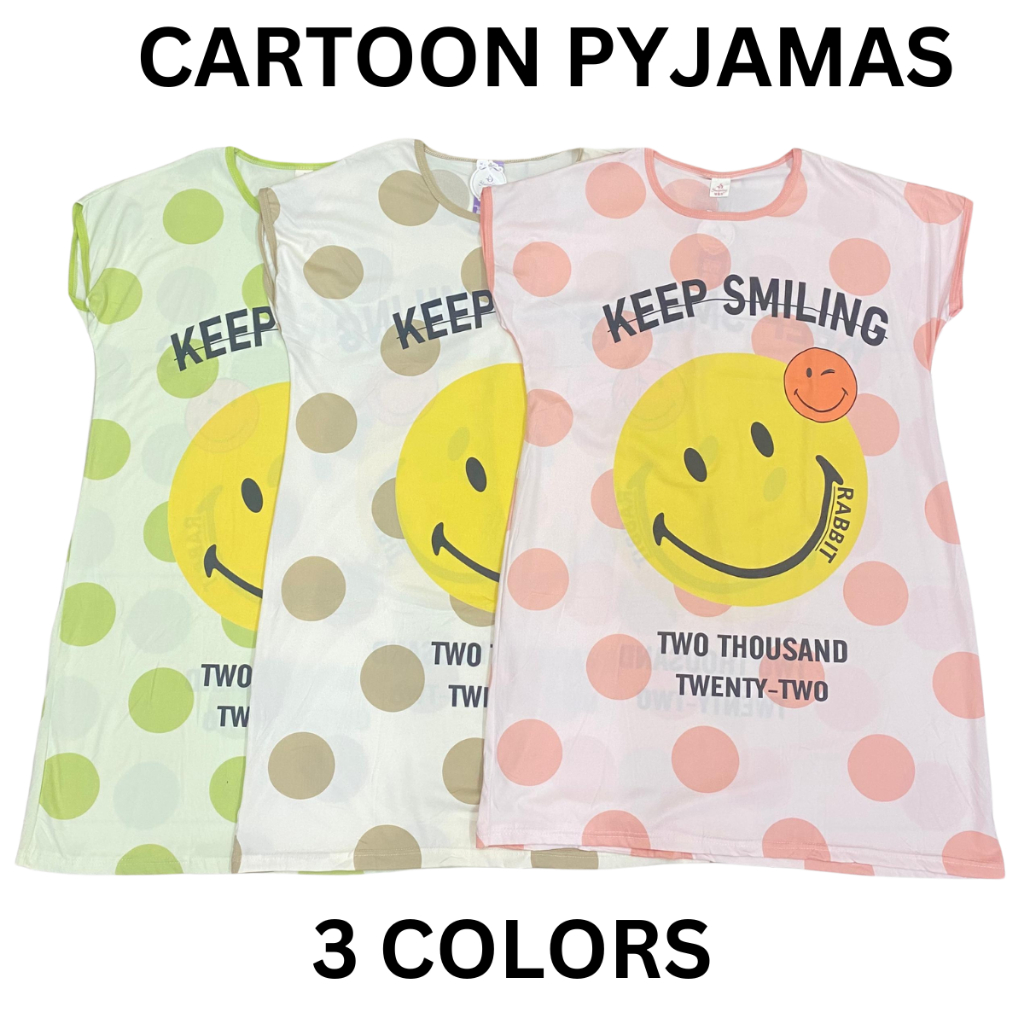 ผู้หญิงชุดนอน PAJAMAS DRESS BTH06/20  ฟรีไซส์ชุดนอนชุดนอนแขนสั้น Baju Tidur Perempuan Night Dresses 