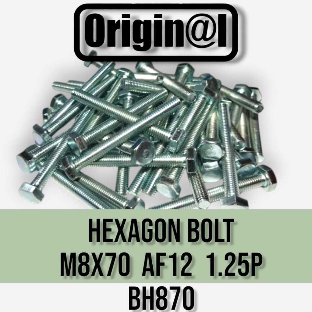 BOLT HEXAGON HEXAGON SCREW M8X70 BH870 AF12 1.25P