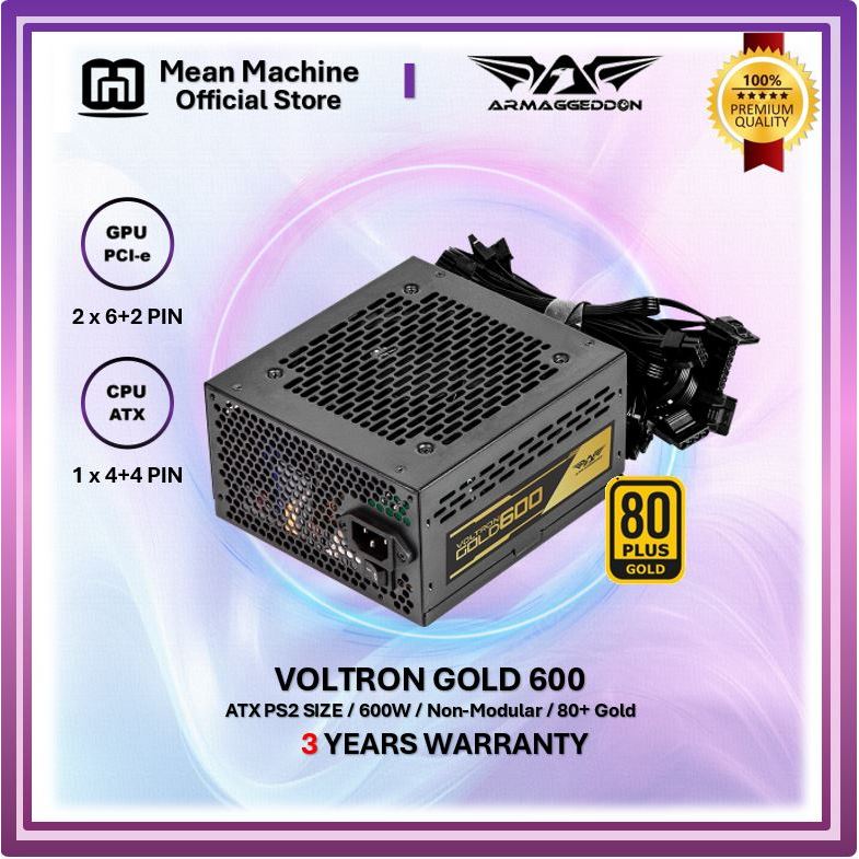 ARMAGGEDDON VOLTRON GOLD 600W 80 Plus 80+ Gold Non-Modular Gaming PSU Power Supply Unit