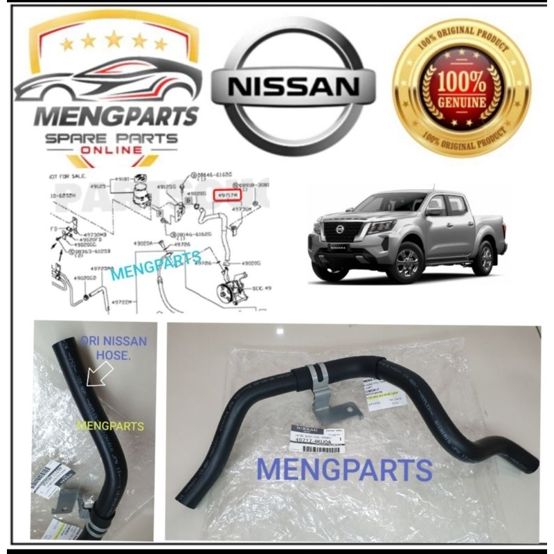 NISSAN NAVARA D23 NP30O POWER STEERING HOSE * SUCTION TANK TO PUMP * 49717-4KU0A