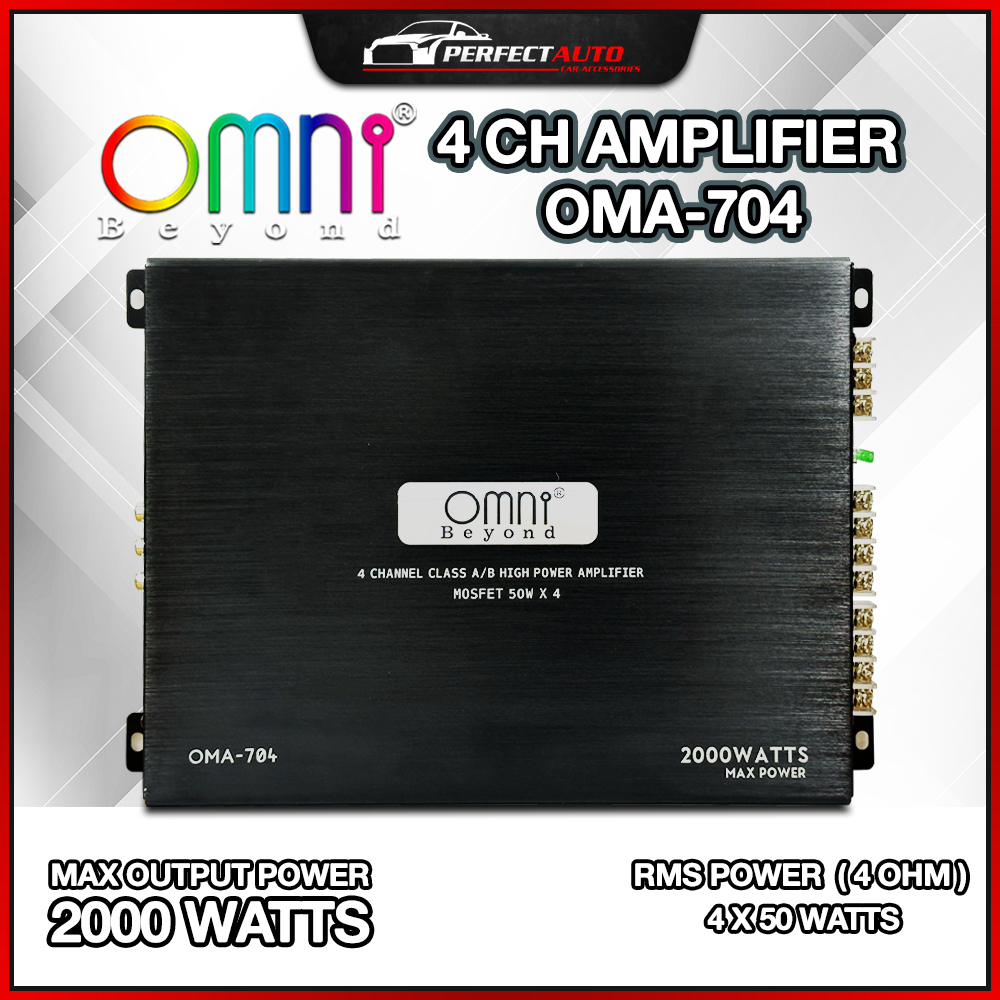 Omni Beyond เครื่องขยายเสียงรถยนต์ 2000W 12V Multichannel เครื่องเสียงรถยนต์ที่มีประสิทธิภาพซับวูฟเฟ