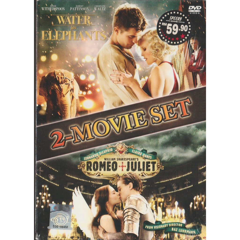 Dvd WATER FOR ELEPHANTS & ROMEO + JULIET : 2 MOVIE SET