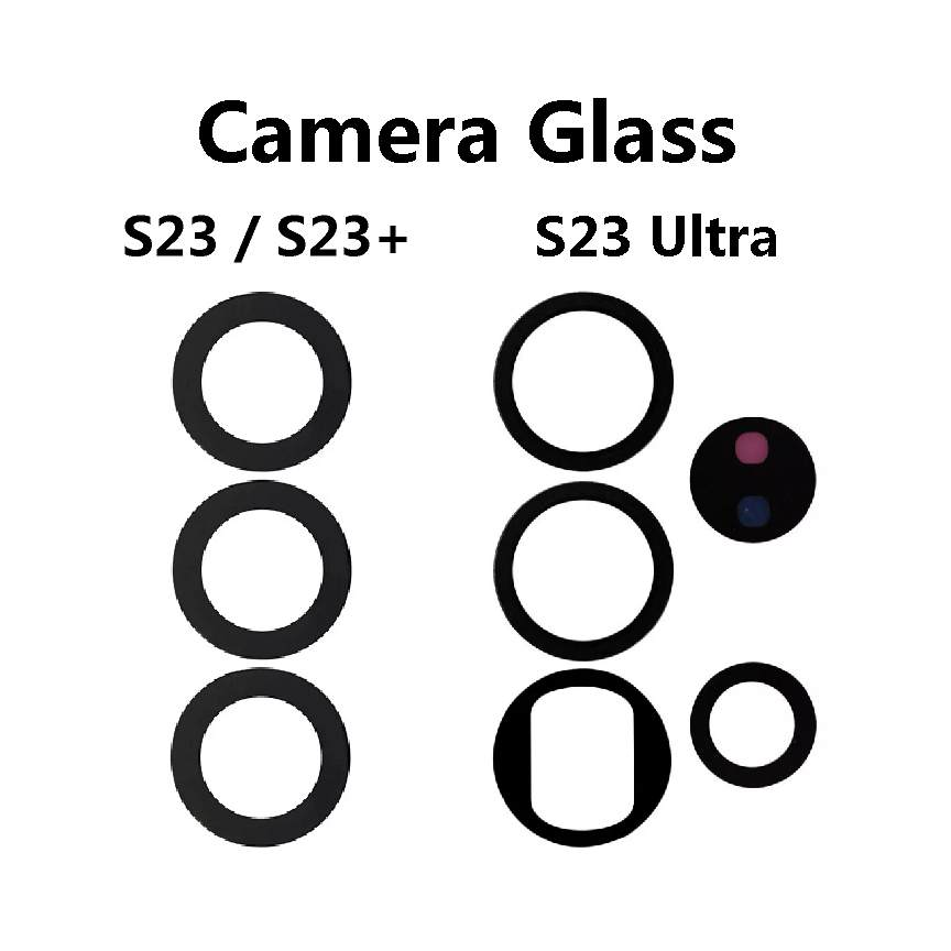 Sam Galaxy S23 / S23+ / S23 Ultra 5G หลักกล้องด้านหลังฝาครอบกระจกซ่อมกล้อง Glass Crack S23 Plus S23Ultra