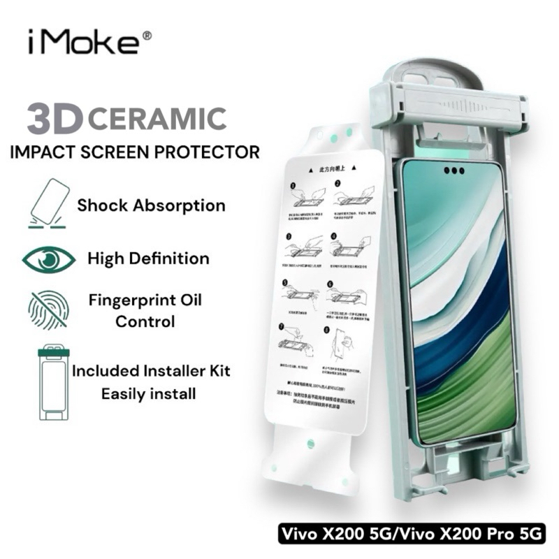 Vivo V60 5G/V50 5G/Vivo X200 5G/X200 Pro 5G iMoke 3D เซรามิค IMPACT ป้องกันหน้าจอ