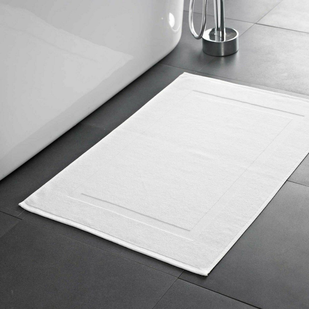 5 STAR HOTEL FLOOR MAT Bathroom Alas Kaki53*78cm/49*73cm (210g-260g) - สีขาว - เสื่ออาบน้ํา - พรมปูพ