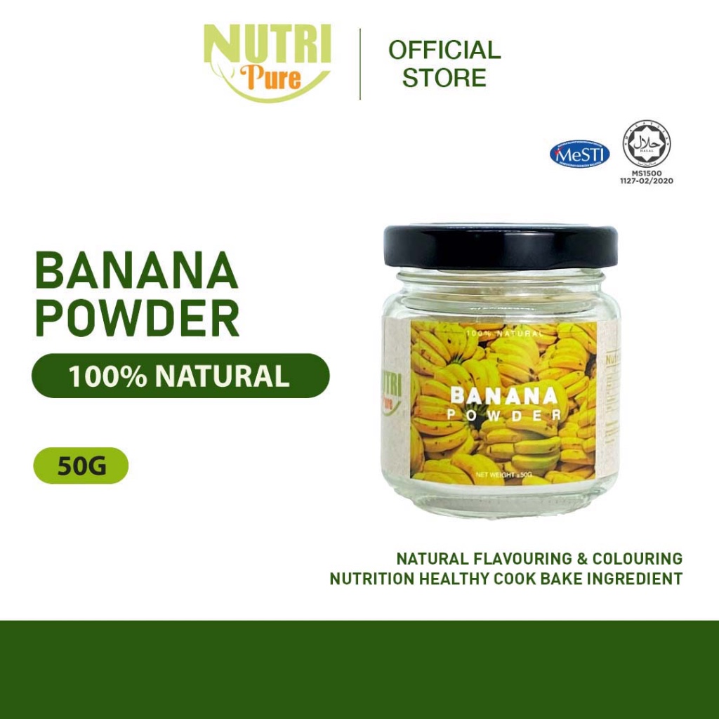 Nutri Pure Banana Powder 50g Serbuk Pisang Natural Sweetener Smoothie อาหารเช้าเบเกอรี่ ผงกล้วย