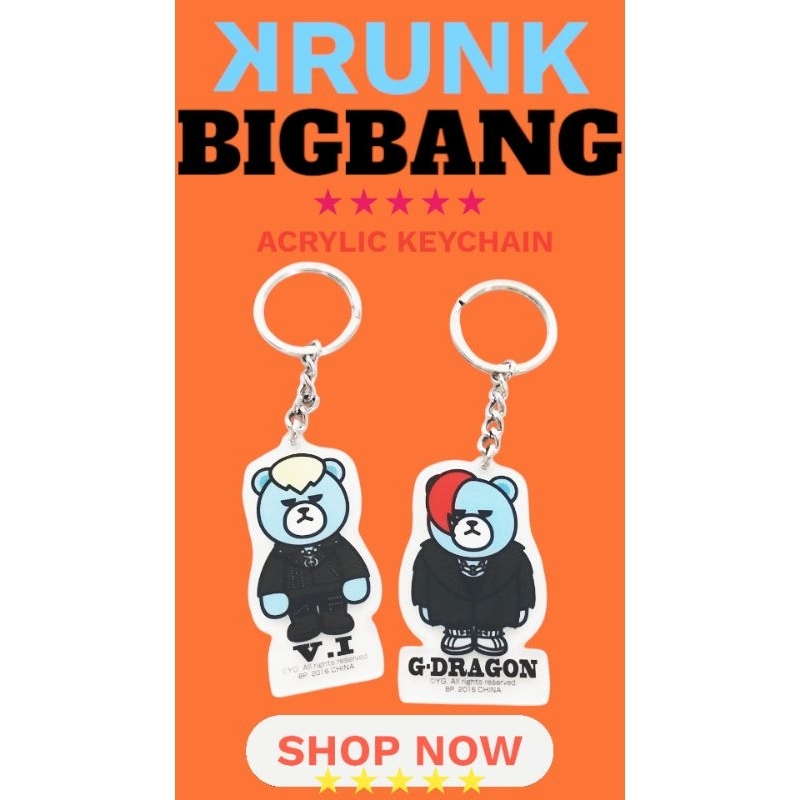 NOV24 . !!️KPOP-BIGBANG X KRUNK ACRYLIC KEYCHAIN SET OF 2-( % อย่างเป็นทางการแท้ Japan edition 版日 )
