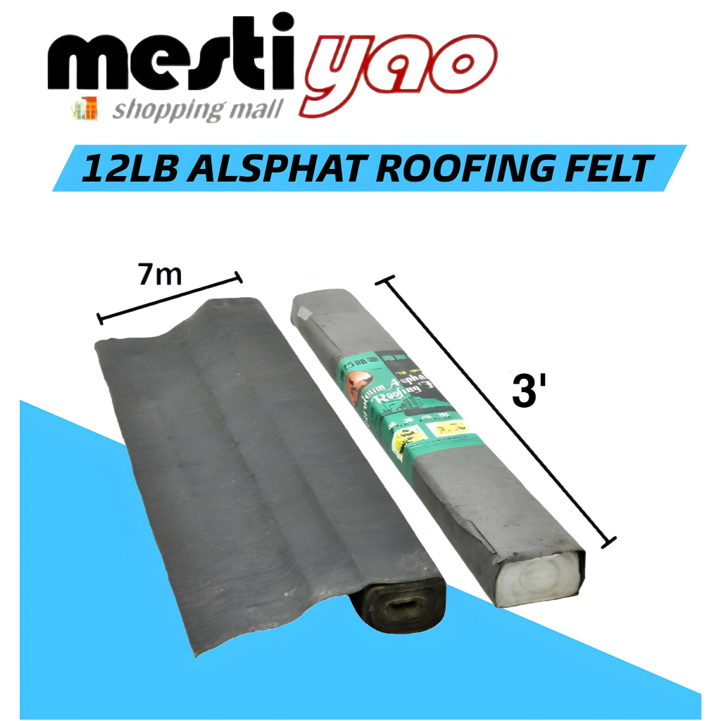 (3FEET X 7M/ 1FEET X 7M) ALSPHAT ROOFING FELT/GAM LIN/GAM ROOF HOUSE/SPAR NUT