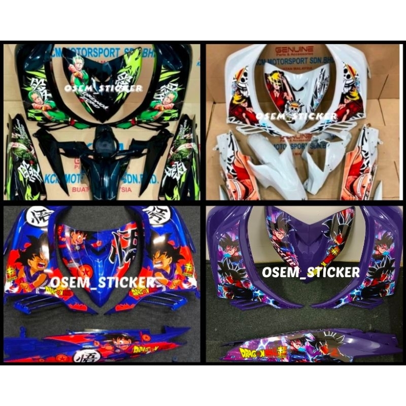 สติ๊กเกอร์ LC 135/LC135 V1 V2 V3 V4 V5 V6 V7 V8 ONE PIECE LUFFY/ZORO/GENSHIN IMPACT/DRAGON BALL GOKU