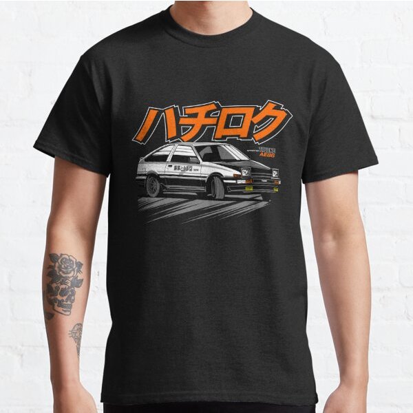 AE86 Trueno Toyota Drift Anime Racing Car เสื้อยืดคลาสสิก