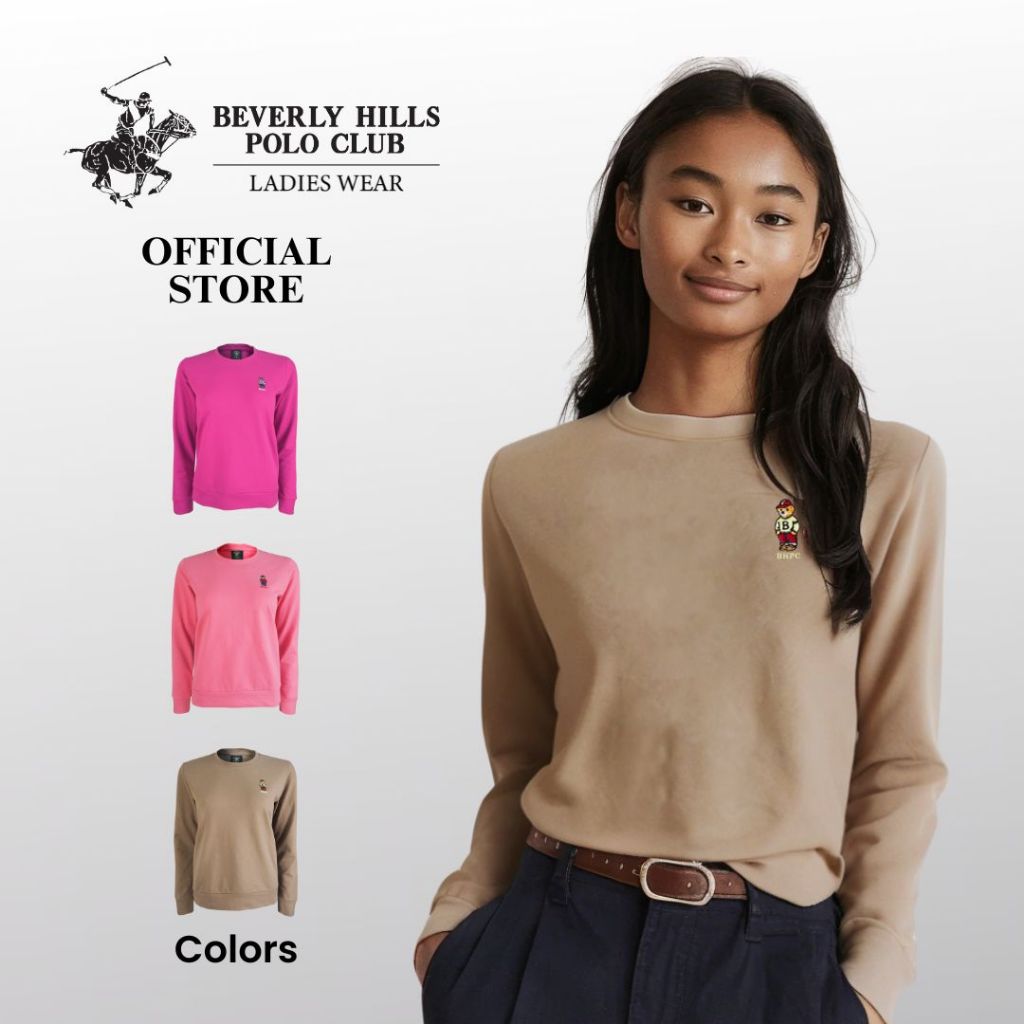BHPC BHH01320 เสื้อกันหนาวผู้หญิง Wanita Cotton Bear | เสื้อสเวตเตอร์ลําลองคอกลมแขนยาว Regular Fit S
