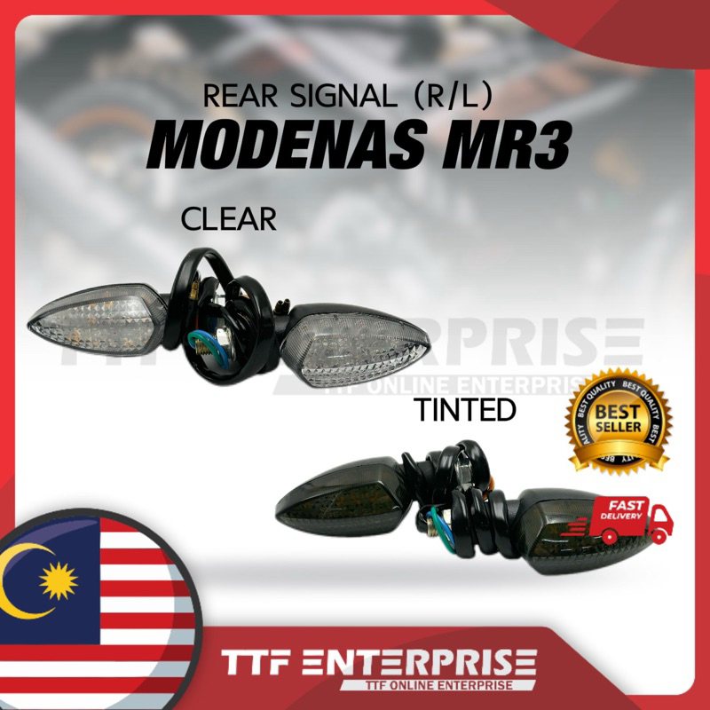 MODENAS MR3 ป้ายด้านหลัง R/L (CLEAR/TINTED) ป้าย BELAKANG MR 3 MR3