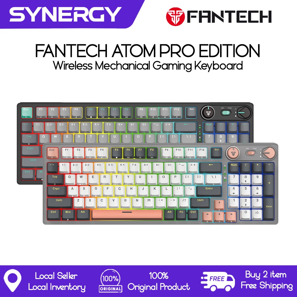 Fantech MK9/12/MK913/MK914 ATOM PRO ไร้สาย RGB Light Speed Gaming Keyboard 5 pin hot swappable