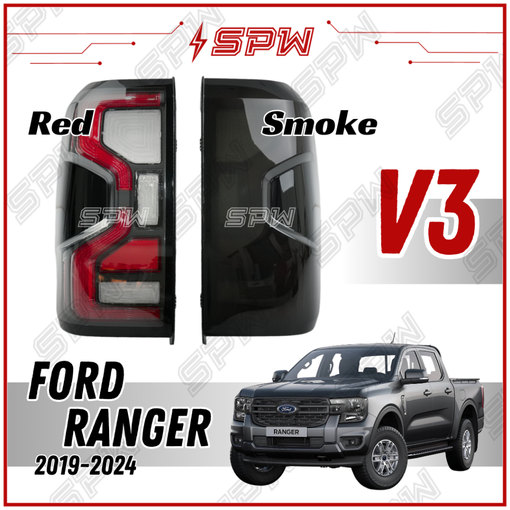 Ford Ranger T9 (2022-2025) ไฟท้ายไฟท้ายแบบไดนามิก LED Taillamp ไฟท้าย DRL Daylight Light Bar สัญญาณไ