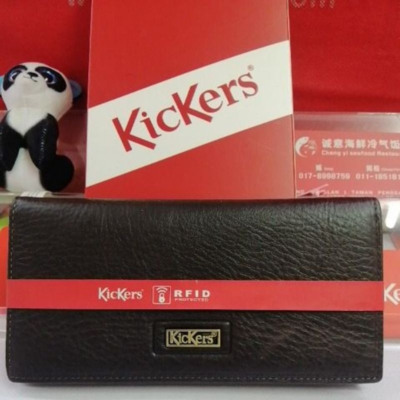 Kickers RFID LEATHER Wallet 13Card Holder 4Pocket Money 1Zipper Pocket Money Coin