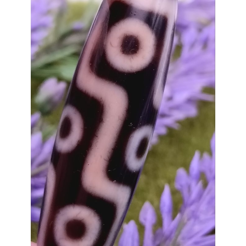 40.5 มม.x 11.8 มม.High-Oil Cinnabar Nine-Eyed Dzi Collection Nine-Times Mering Growth ครอบงํา Erli อ