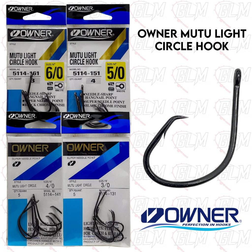OWNER 5114 MUTU LIGHT CIRCLE HOOK สําหรับตกปลา