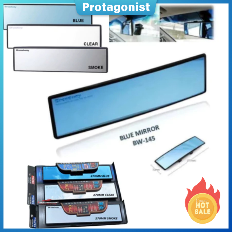 300 มม. NAPOLEX BW-147 BW-746 Broadway รถด้านหลัง BLUE FLAT/CONVEX กระจกสีฟ้า