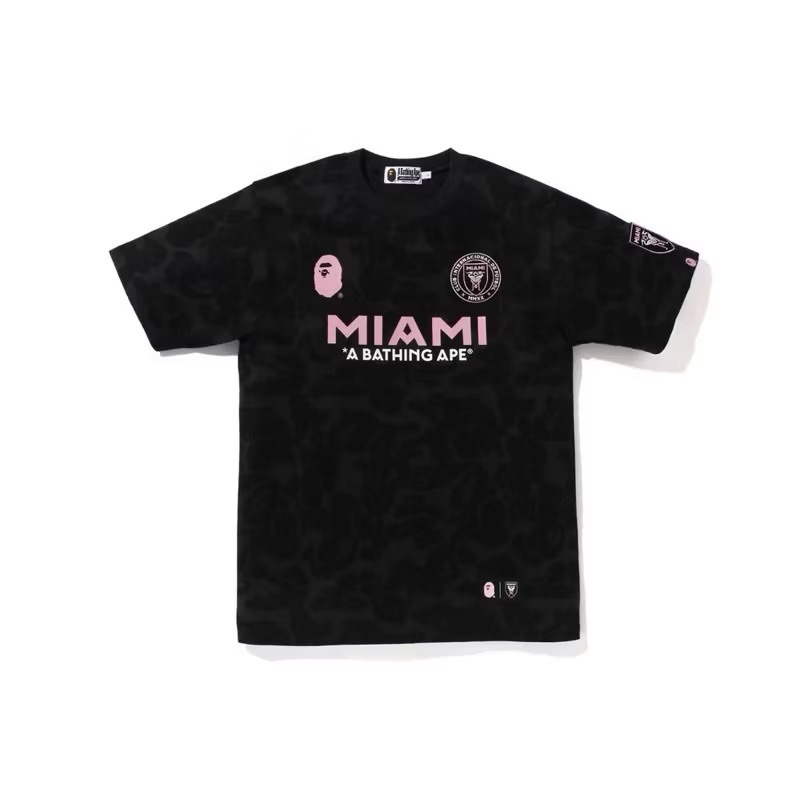 A BATHING APE Aape Bape A อาบน้ํา ape MIAMI USA MESSI ฟุตบอลฟุตบอลเสื้อยืด tshirt Tee Jersey Jersi T